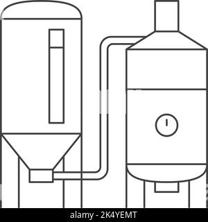 Alembic Still-Symbol. Destillierprozess. Getränkeherstellung Stock Vektor