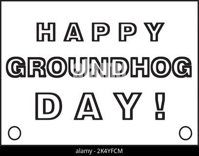 Happy Groundhog Day Isolierte Malseite Stock Vektor