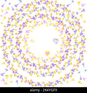 Komposition mit Blumen und Herzen Stock Vektor