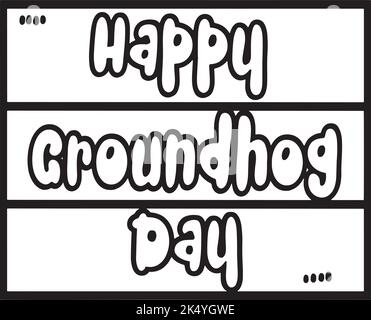 Happy Groundhog Day Isolierte Malseite Stock Vektor