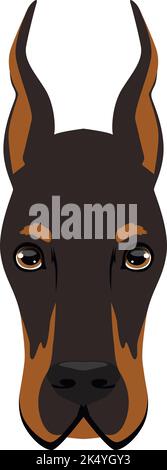 Symbol für das Dobermanngesicht. Hundekopf. PET-Symbol Stock Vektor