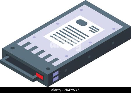 Isometrischer Vektor für das Serverdatensymbol. SD-Karte. Micro-ssd Stock Vektor
