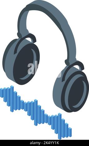 Hören Sie Musik online Symbol isometrischen Vektor. Social Creator. Vlog-Video Stock Vektor