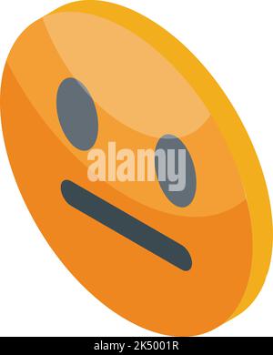 Symbol für die Emoji-Zufriedenheitsstufe – isometrischer Vektor. Kundenfeedback. Messergebnis Stock Vektor