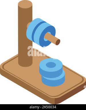Montessori Spielzeugturm Symbol isometrischer Vektor. Holzbildung. Kinderspiel Stock Vektor