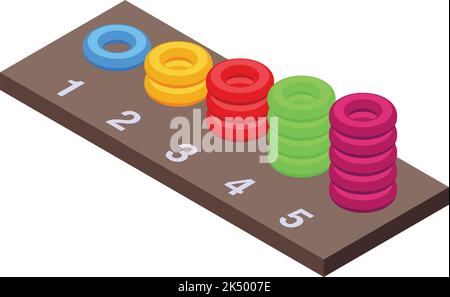 Montessori Spielzeug Kreis Symbol isometrischer Vektor. Holzbildung. Elegante Form Stock Vektor