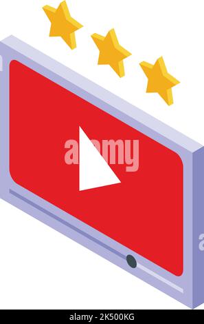 Vlogger-Video zeigt Symbol isometrischen Vektor. MIC-Aufnahme. Soziale Medien Stock Vektor