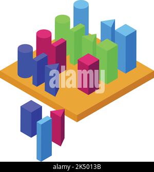 Isometrischer Vektor des Symbols Wood montessori. Spielzeugbildung. Mathematische Form Stock Vektor
