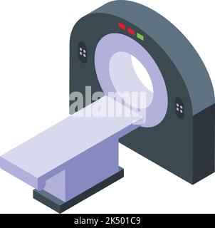 Symbol für MRT-Messung isometrischer Vektor. Krankenhausstrahl. Menschlicher Test Stock Vektor