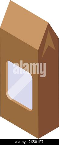 Eco-Papierbeutel Symbol isometrischer Vektor. Snackpaket. Süßkartoffeln Stock Vektor