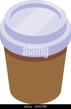 Zum Bechersymbol isometrischer Vektor. Packtasche. Süßigkeitenprodukt Stock Vektor