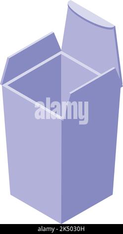 Isometrischer Vektor für Snack-Box-Symbol. Chip-Pack. Beutel Stock Vektor