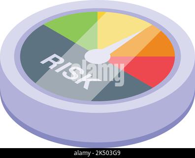 Isometrischer Vektor des Symbols für Risikodaten. Geschäftsmanagement. Kontrollprozess Stock Vektor
