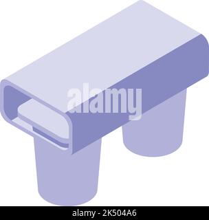 Plastikbecherbox Symbol isometrischer Vektor. Lebensmittelprodukte. Maschinenpaket Stock Vektor