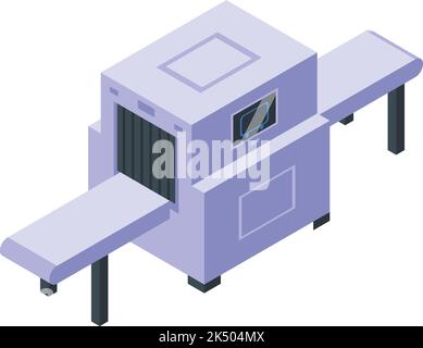 Isometrischer Vektor des Röntgengerätesymbols. Radiologie-Scan. Humankrankenhaus Stock Vektor