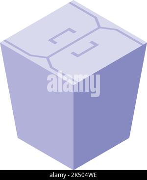 Isometrischer Vektor des Symbols für die Fastfood-Verpackung. Snackpaket. Beutel Stock Vektor