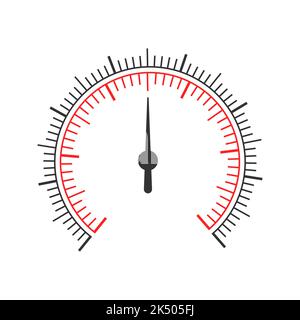 Dashboard-Schablone für runde Messungen mit zwei runden Diagrammen und Pfeil. Druckmesser, Manometer, Barometer, Tachometer, Tonometer, Vorlage für Thermometer, Navigator oder Anzeigewerkzeuge. Vektorgrafik Stock Vektor