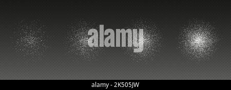 Realistische Zucker- oder Salzpfähle, Backmehl Draufsicht. Weißes Pulver. Stock Vektor