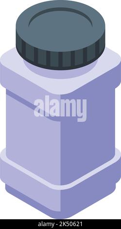 Isometrischer Vektor des Symbols für den Snack-Behälter. Lebensmittelbeutel. Verkaufsbox Stock Vektor