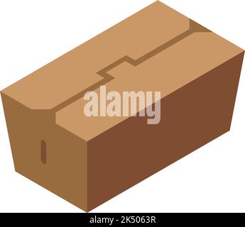 Isometrischer Vektor des Kuchenschachtel-Symbols. Lebensmittelprodukte. Kunststoff der Maschine Stock Vektor