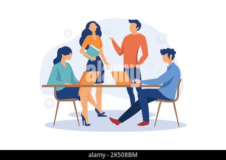 Arbeit Meeting Illustration exklusive Design Inspiration. Meeting Business Finance Illustration Stock Vektor