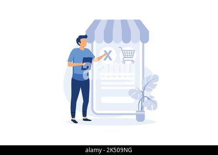 Bestellung storniert Illustration exklusive Design Inspiration Stock Vektor