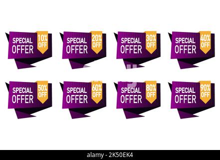 Sonderangebot lila Banner Vektor Illustrator Stock Vektor