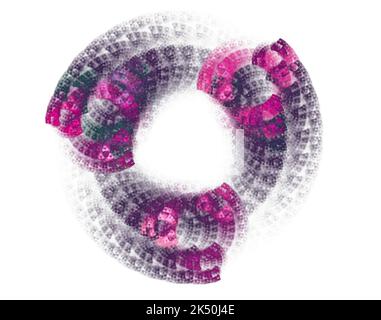 Dreieckige abstrakte Form. Abstrakte fraktale Grafiken. Designelement. Weißer Hintergrund Stockfoto