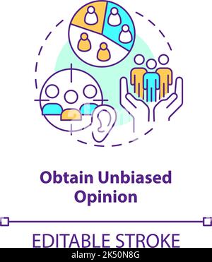 Symbol für das Konzept „unvoreingenommene Meinungen erhalten“ Stock Vektor