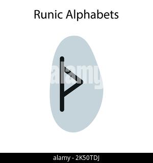 Runic Alphabets, futhark. Alte Deutsche schreiben. Vektor mystische Symbole. Esoterische, okkulte, magische Illustration für Tattoos. Stock Vektor