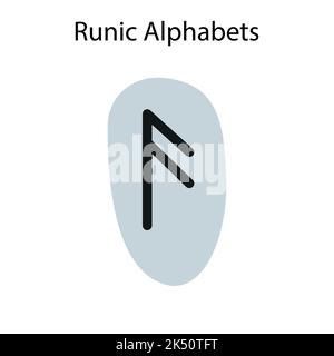 Runic Alphabets, futhark. Alte Deutsche schreiben. Vektor mystische Symbole. Esoterische, okkulte, magische Illustration für Tattoos. Stock Vektor