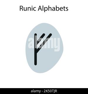 Runic Alphabets, futhark. Alte Deutsche schreiben. Vektor mystische Symbole. Esoterische, okkulte, magische Illustration für Tattoos. Stock Vektor