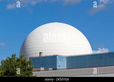 White Dome PWR Druckwasserreaktor-Kernkraftwerk, Sizewell B, Suffolk, England, Großbritannien Stockfoto