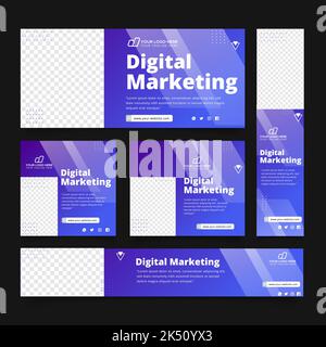 Web-Banner-Vorlage, Social Media Cover-Vorlage Design-Vektor Stock Vektor