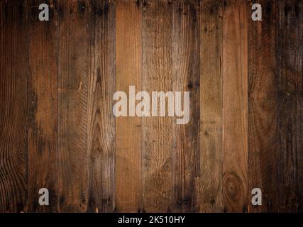 Alte verwitterte Vintage Holz dunklen Hintergrund Textur Stockfoto