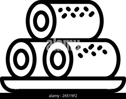 Vektorgrafik für den Umriss des australischen Rollsymbols. Essen Küche. Gericht australien Stock Vektor