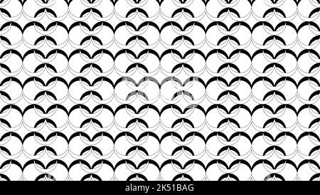Trending moderne nahtlose Linie Kreis Form Muster schwarz und weiß- für Hintergrund Tapete abstrakte Kunst Illustration Stoff Design - Vektor Stock Vektor