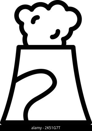 Vektor der Symbolumrisse für Vulkanexplosionen. Magma-Landschaft. Krater Stock Vektor