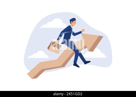 Geschäftsmann genießen steigende Grafik, Business Profits Wachstum Grafikdesign. Stock Vektor