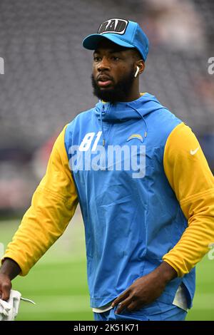Los Angeles Chargers Wide Receiver Mike Williams (81) vor dem NFL Football Game zwischen den Los Angeles Chargers und den Houston Texans am Sonntag, Stockfoto
