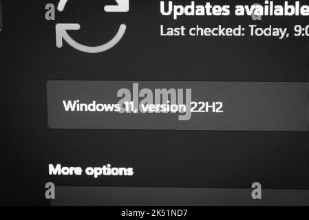 Update für Windows 11 Version 22H2 Stockfoto
