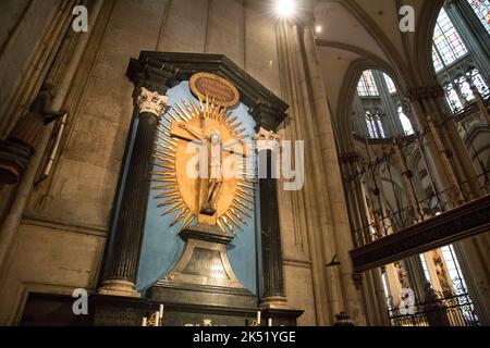 Das Gero-Kreuz im Dom, Köln, Deutschland. Das Gero-Kreuz (Gero Crucifix), um 965-970, ist der älteste große Kruzifix Stockfoto