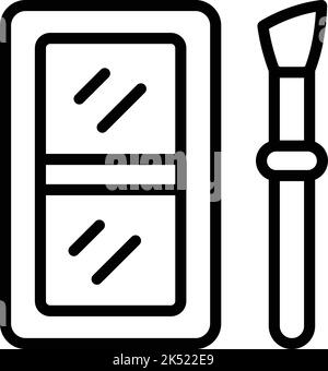 Vektorgrafik für Symbolumrisse des Kosmetik-Kits. Schminkpinsel. Augenwerkzeug Stock Vektor