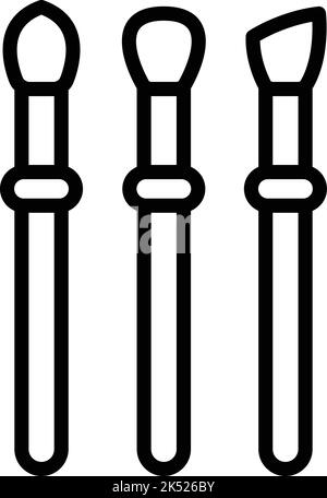 Umrissvektor für Make-up-Pinsel-Symbol. Kosmetisches Werkzeug. Erröten Sie den Schatten Stock Vektor