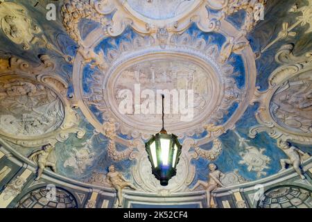 Palazzo Lomellino di Strada Nuova an der Via Garibaldi in Genua, Region Ligurien, Italien. Dieser palazzo ist bekannt für den Innenhof mit Wasserfall. Stockfoto