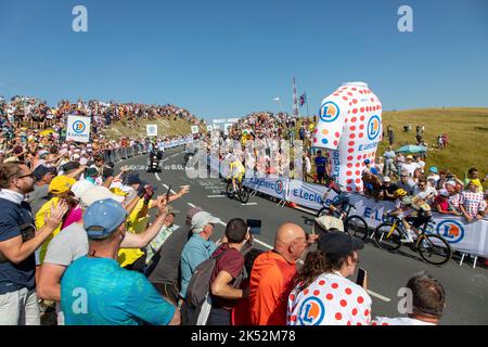 Frankreich, Pas de Calais, Cote d'Opale, Escalles, Passage der Tour de France nach Cap Blanc Nez auf der Etappe Dunkirk-Calais Stockfoto