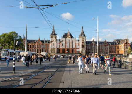 Niederlande, Nord-Holland Provinz, Amsterdam, Centraal Station Stockfoto