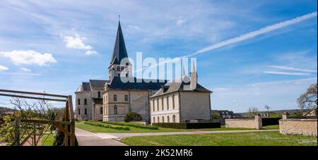 Frankreich, seine-Maritime (76), Saint-Martin-de-Boscherville, Saint-Georges de Boscherville Abtei aus dem zwölften Jahrhundert und die Gärten Stockfoto