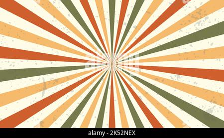 Retro-Sonnenhintergrund. Vintage Strahlen der Sonne Stock Vektor