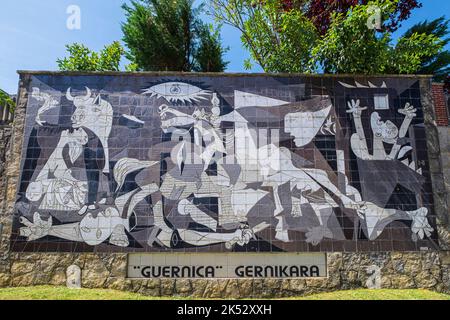 Spanien, Provinz Biskaya (Bizkaia), Guernica (oder Gernika-Lumo), Halt auf dem Camino del Norte, spanischer Pilgerweg nach Santiago de Compostela, A U Stockfoto